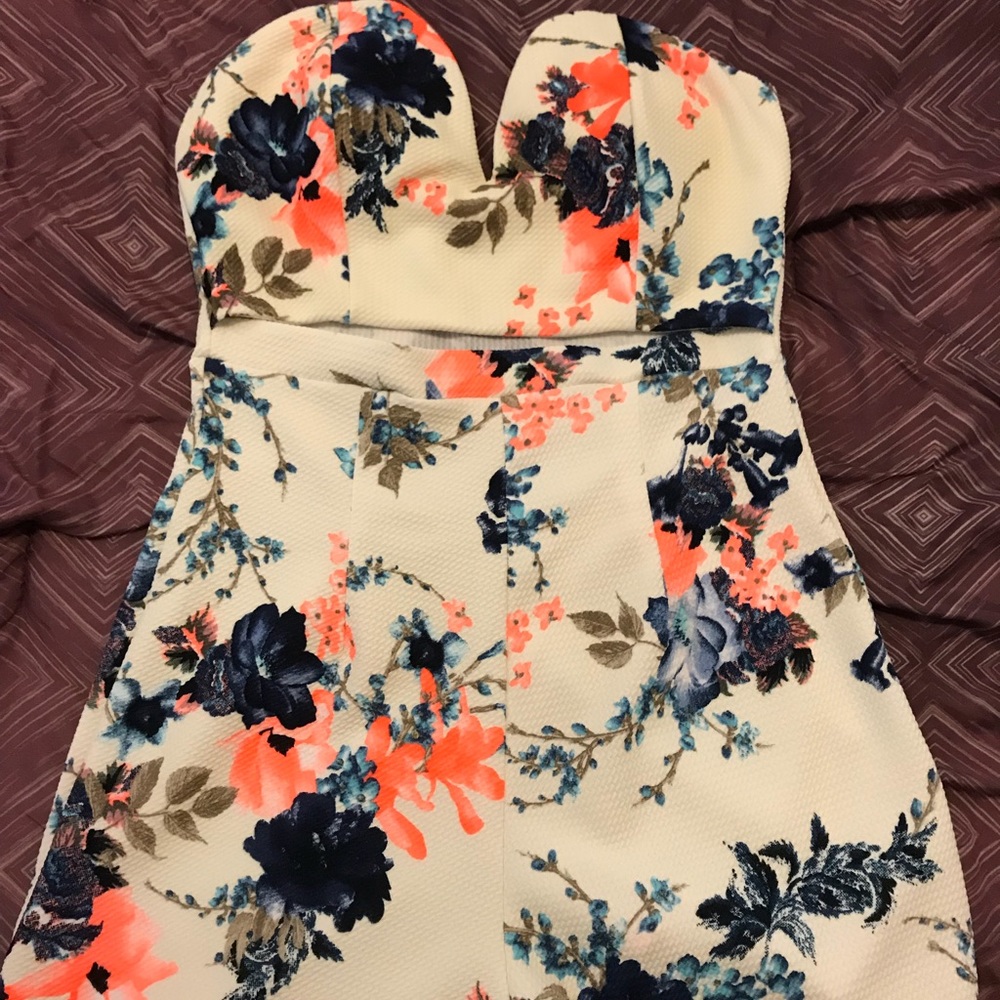 MOTHER NATURE ROMPER - NAVY/ORANGE Sz: Small